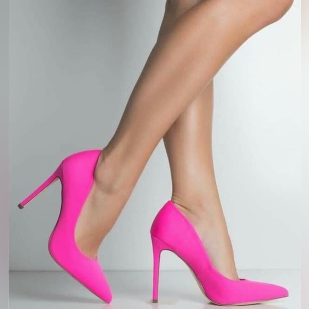 SOLD- So Me “Barbie” Neon Pink Stiletto Heels – Size 10